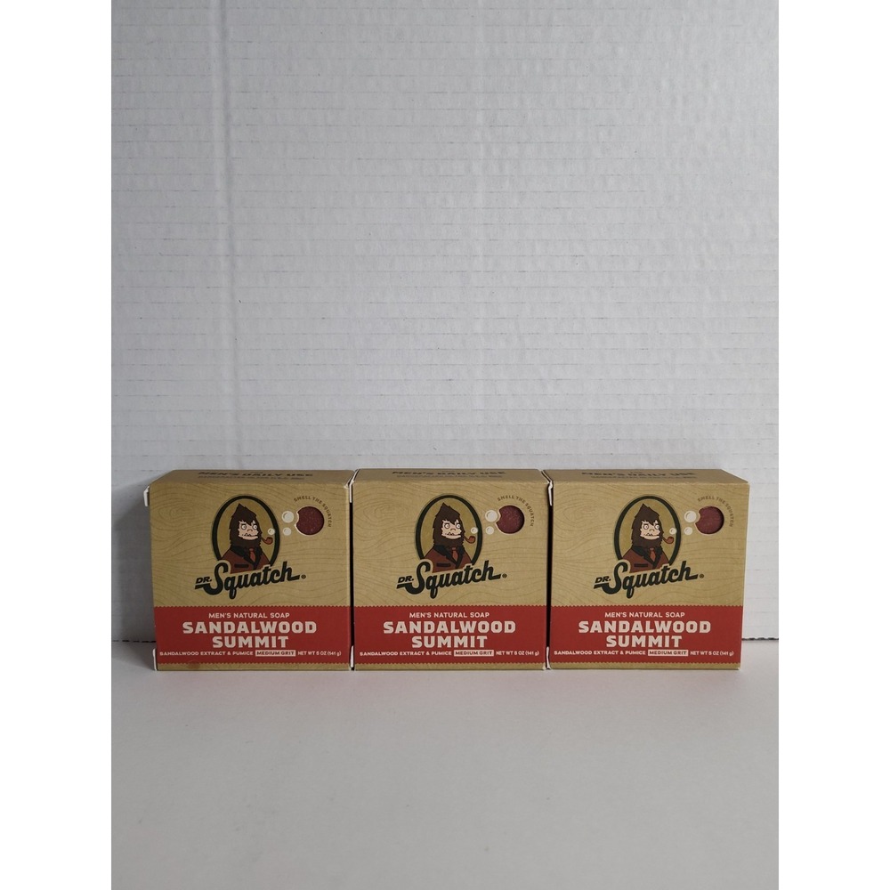 (3 PACK) Dr. Squatch Sandalwood Summit Soap | Men's Natural Bar Soap NEW Natural